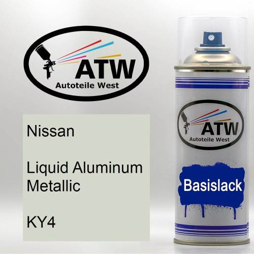 Nissan, Liquid Aluminum Metallic, KY4: 400ml Sprühdose, von ATW Autoteile West.
